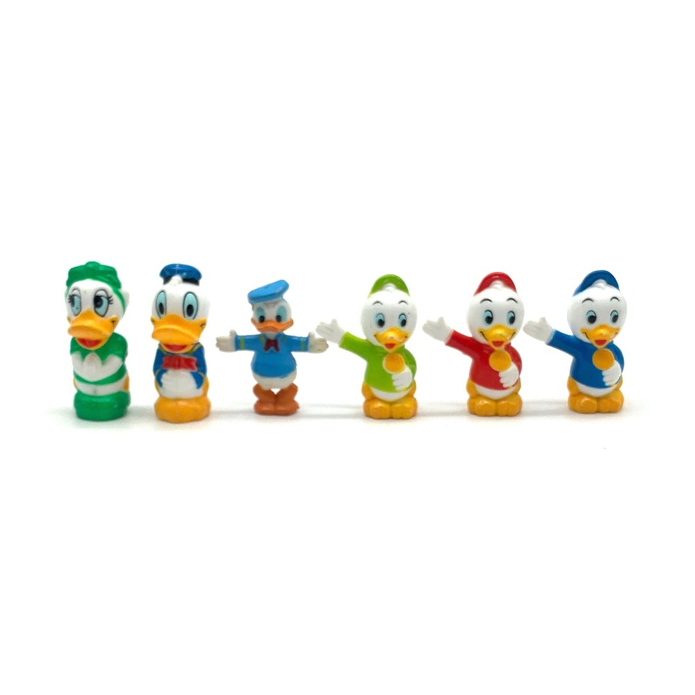 Vintage Disney Donald Duck Huey Dewey Louie PVC Figures Set 6 Cake Topper Toy